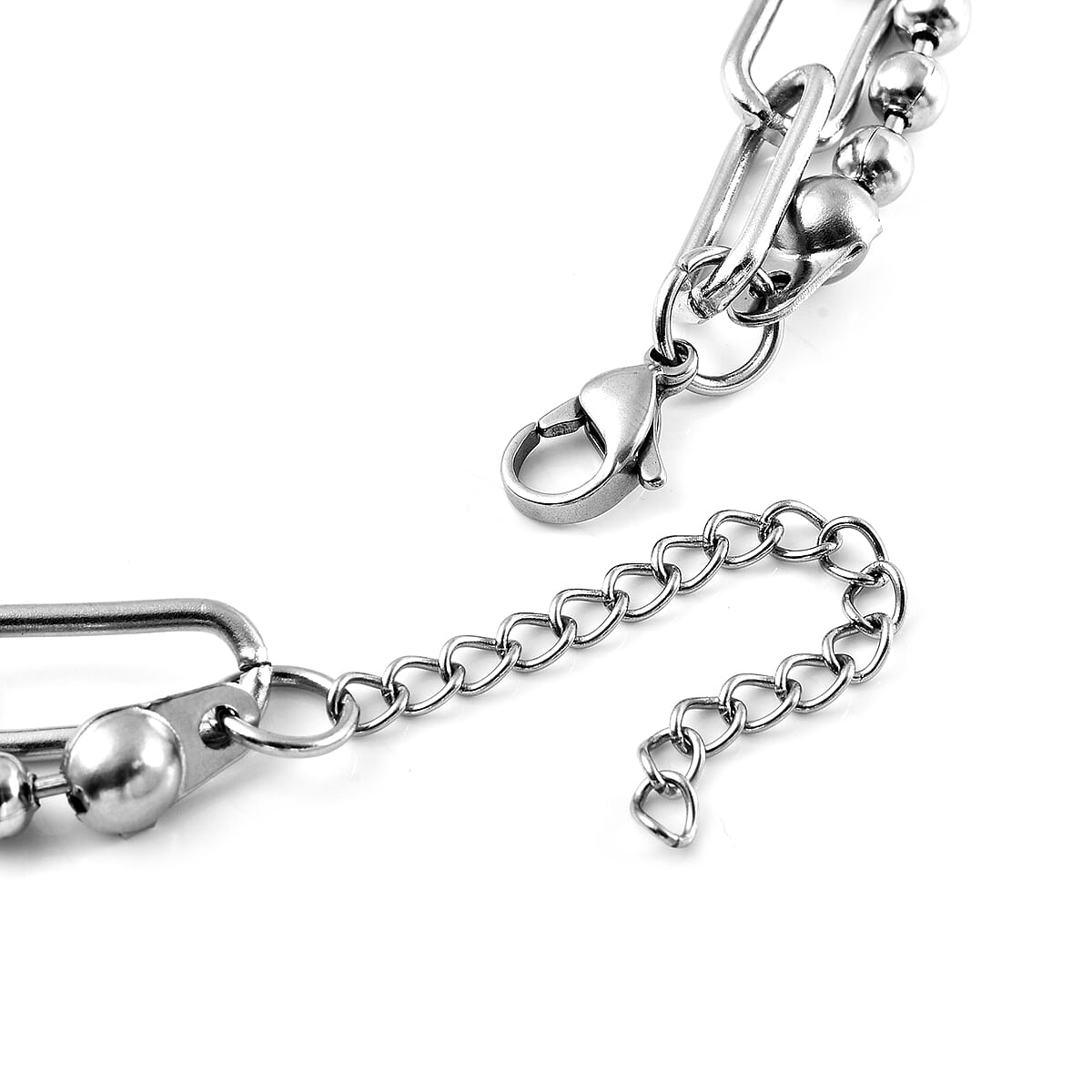 Engraved I Girl Necklace 18 Inches in Stainless Steel 34.57 Grams image number 5