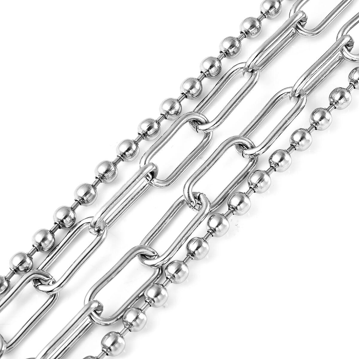 Engraved I Girl Necklace 18 Inches in Stainless Steel 34.57 Grams image number 6