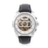 Genoa Automatic Mechanical Movement Watch with White Skeleton Dial & Black Leather Strap image number 0
