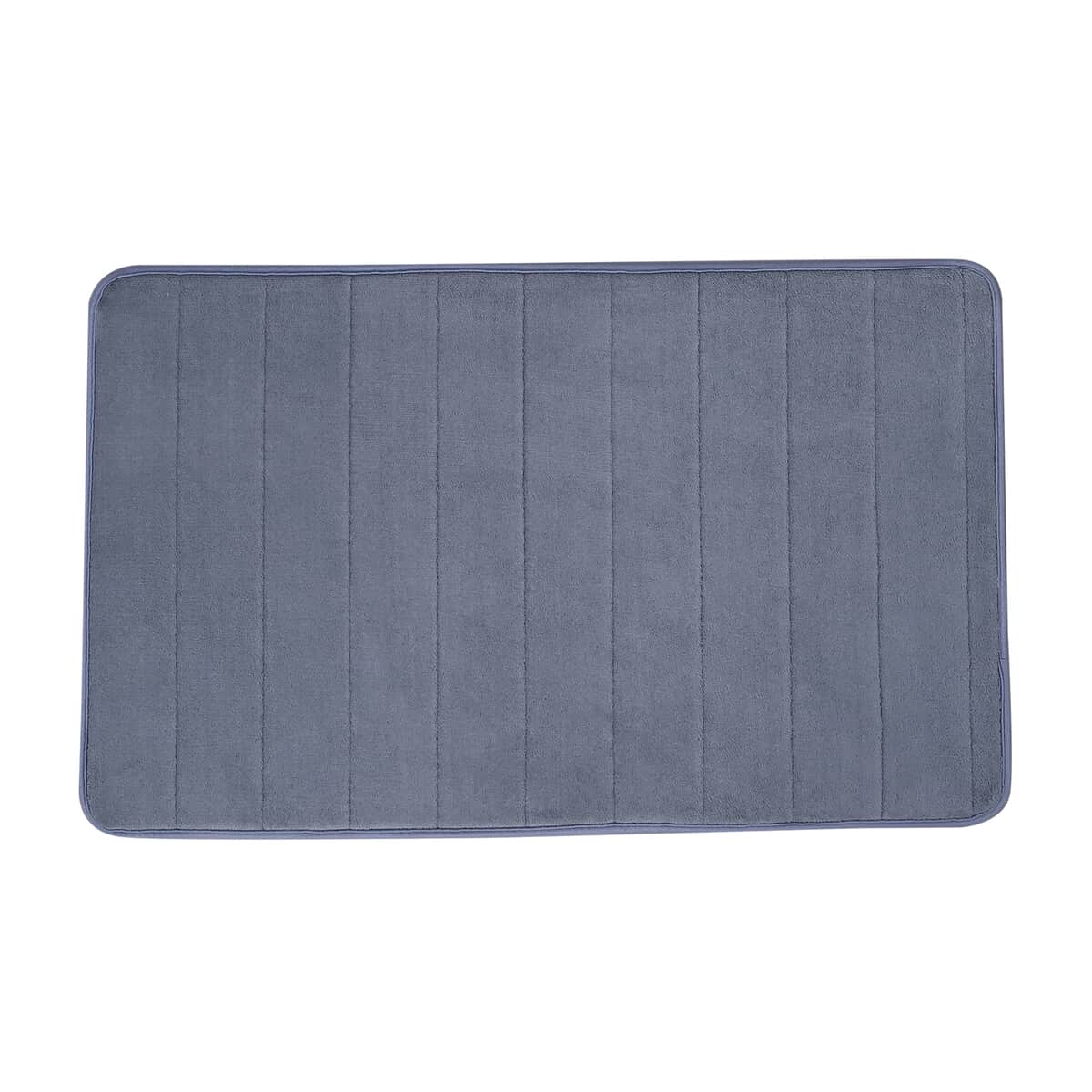 Gray Color Microfiber Anti-Slip Bathmat (19.8"x31.5") image number 0