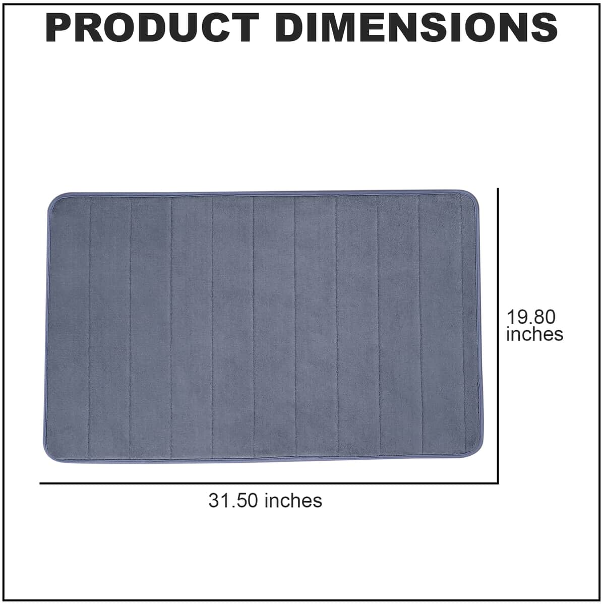 Gray Color Microfiber Anti-Slip Bathmat (19.8"x31.5") image number 3