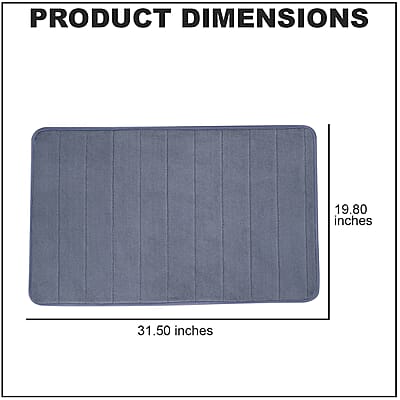 Gray Color Microfiber Anti-Slip Bathmat , Luxury Bath Mats , Non Slip Bath Mats , Quick Dry Bath Mats