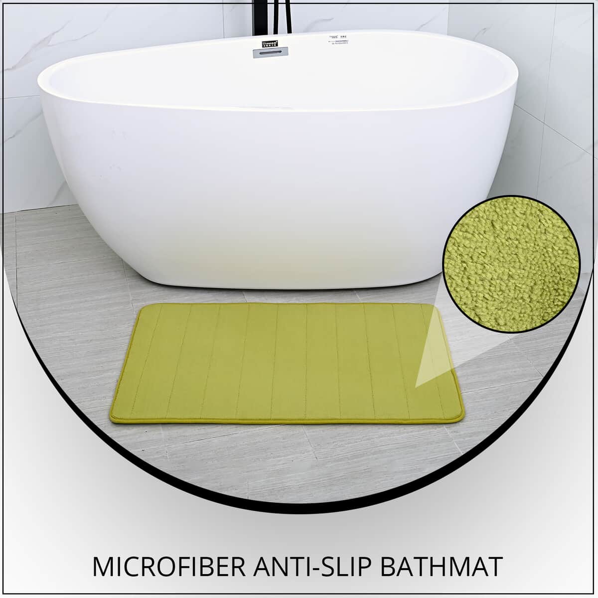 Green Color Microfiber Anti-Slip Bathmat , Luxury Bath Mats , Non Slip Bath Mats , Quick Dry Bath Mats image number 1