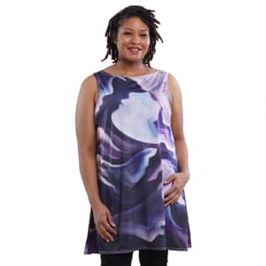 Jovie Purple Wave Pattern Sleeveless A-Line Tunic (S/M)