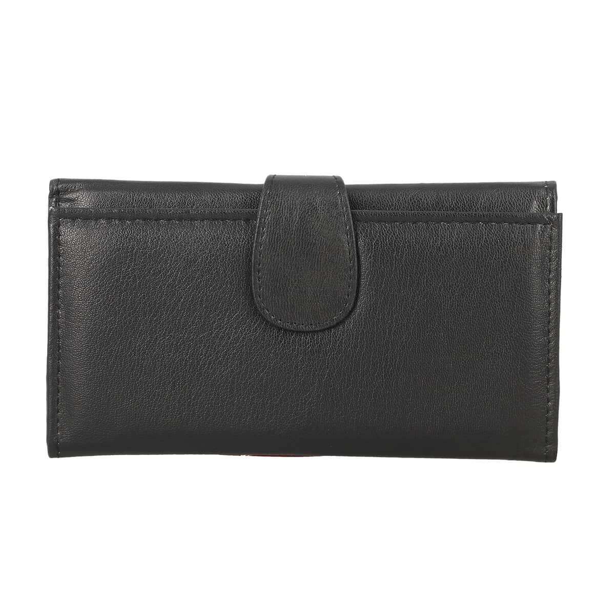 Passage Black Genuine Leather RFID Tri-Fold Wallet image number 0