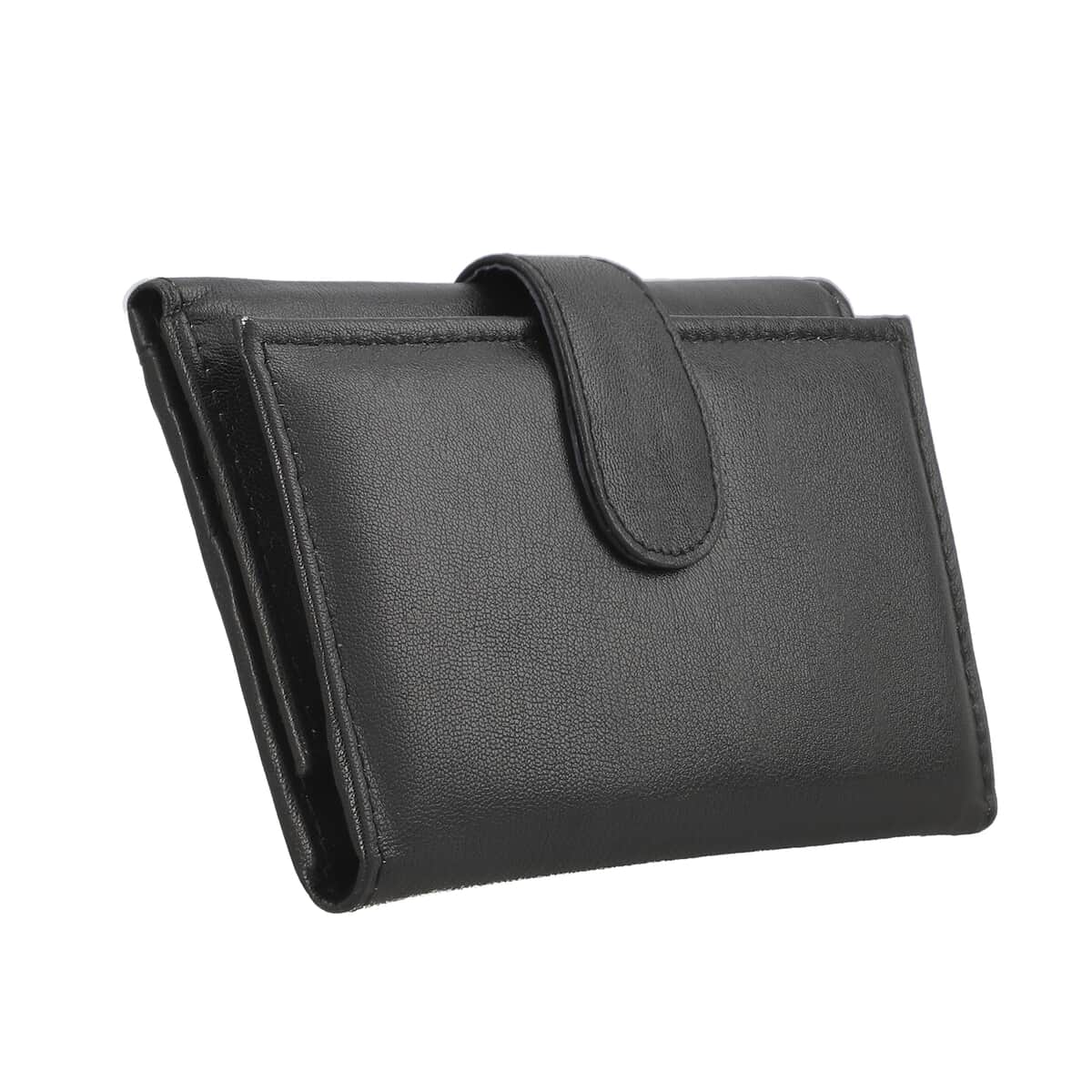 Passage Black Genuine Leather RFID Tri-Fold Wallet image number 3