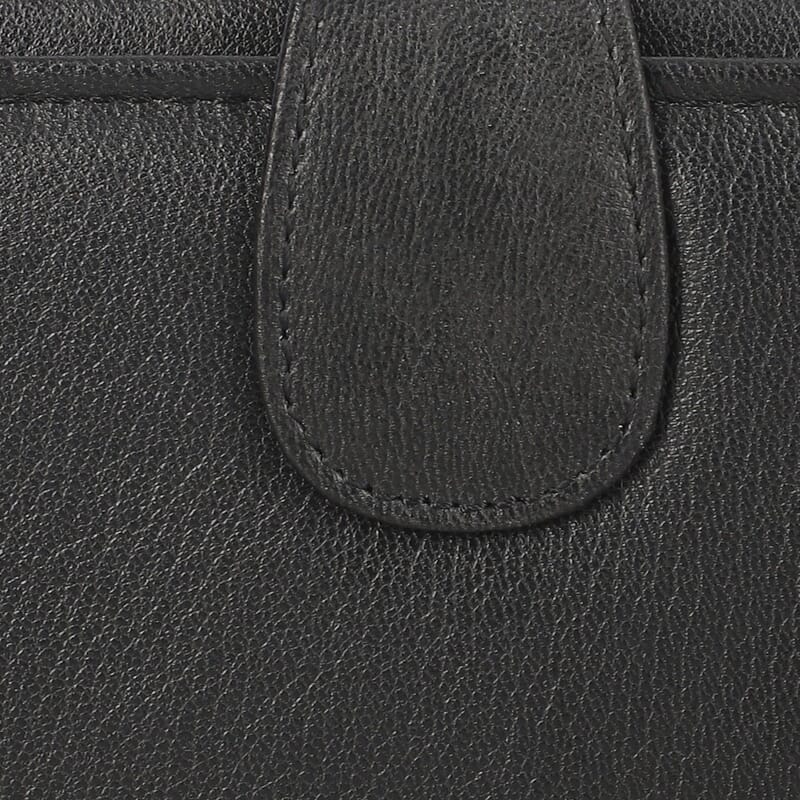 Passage Black Genuine Leather RFID Tri-Fold Wallet
