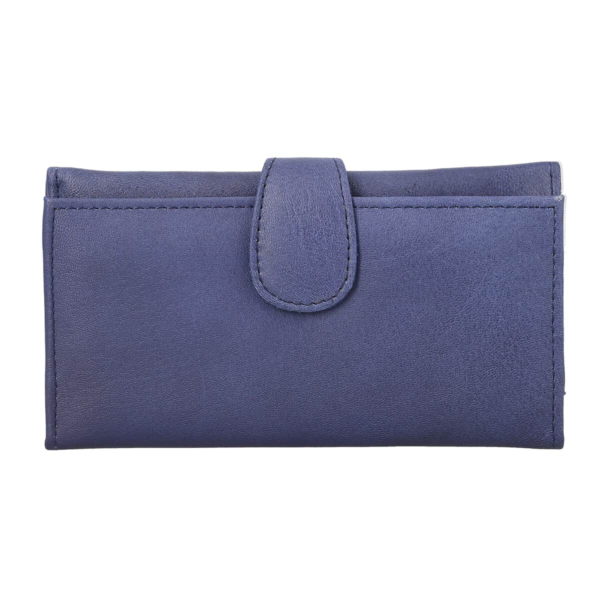 Passage Blue Genuine Leather RFID Tri-Fold Wallet image number 0