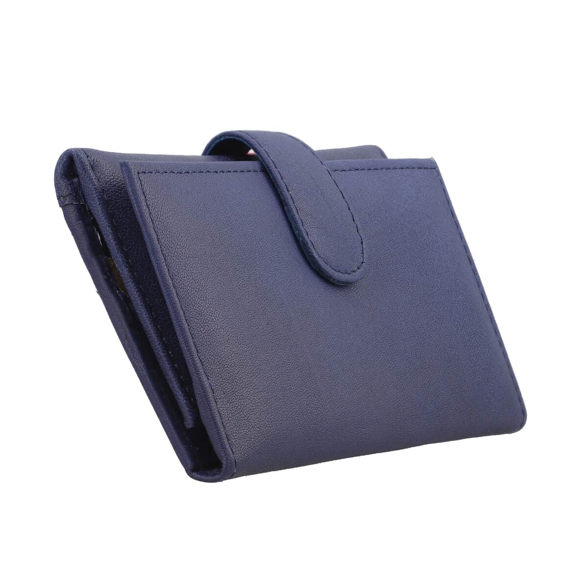 Passage Blue Genuine Leather RFID Tri-Fold Wallet image number 3