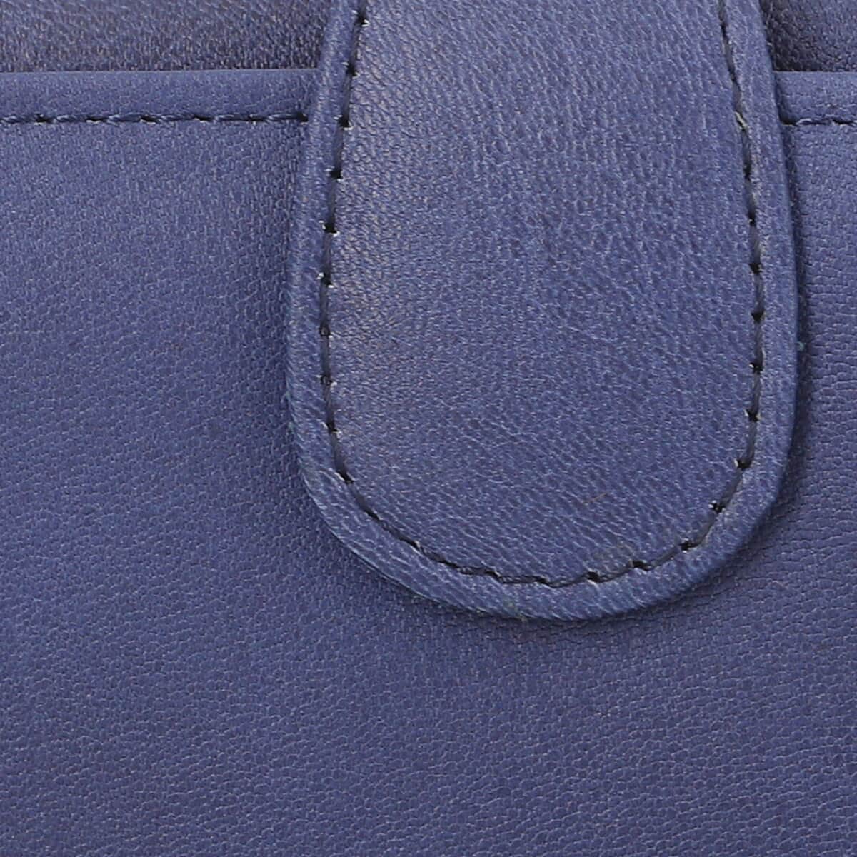 Passage Blue Genuine Leather RFID Tri-Fold Wallet image number 6