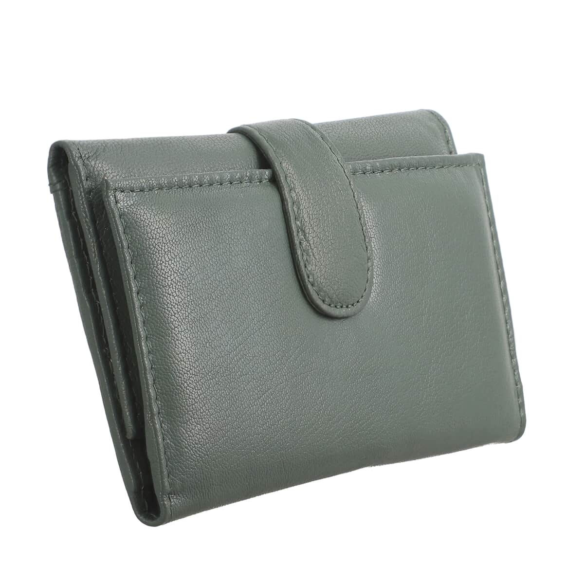 Passage Green Genuine Leather RFID Tri-Fold Wallet image number 3