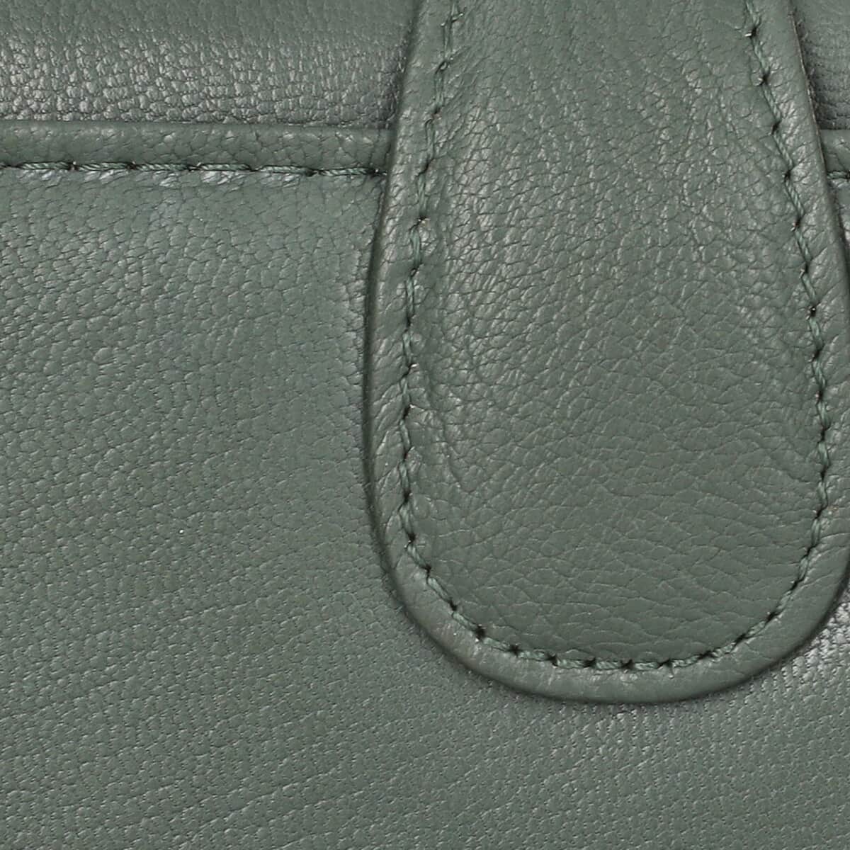 Passage Green Genuine Leather RFID Tri-Fold Wallet image number 6