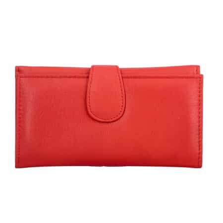 Passage Red Genuine Leather RFID Tri-Fold Wallet image number 0