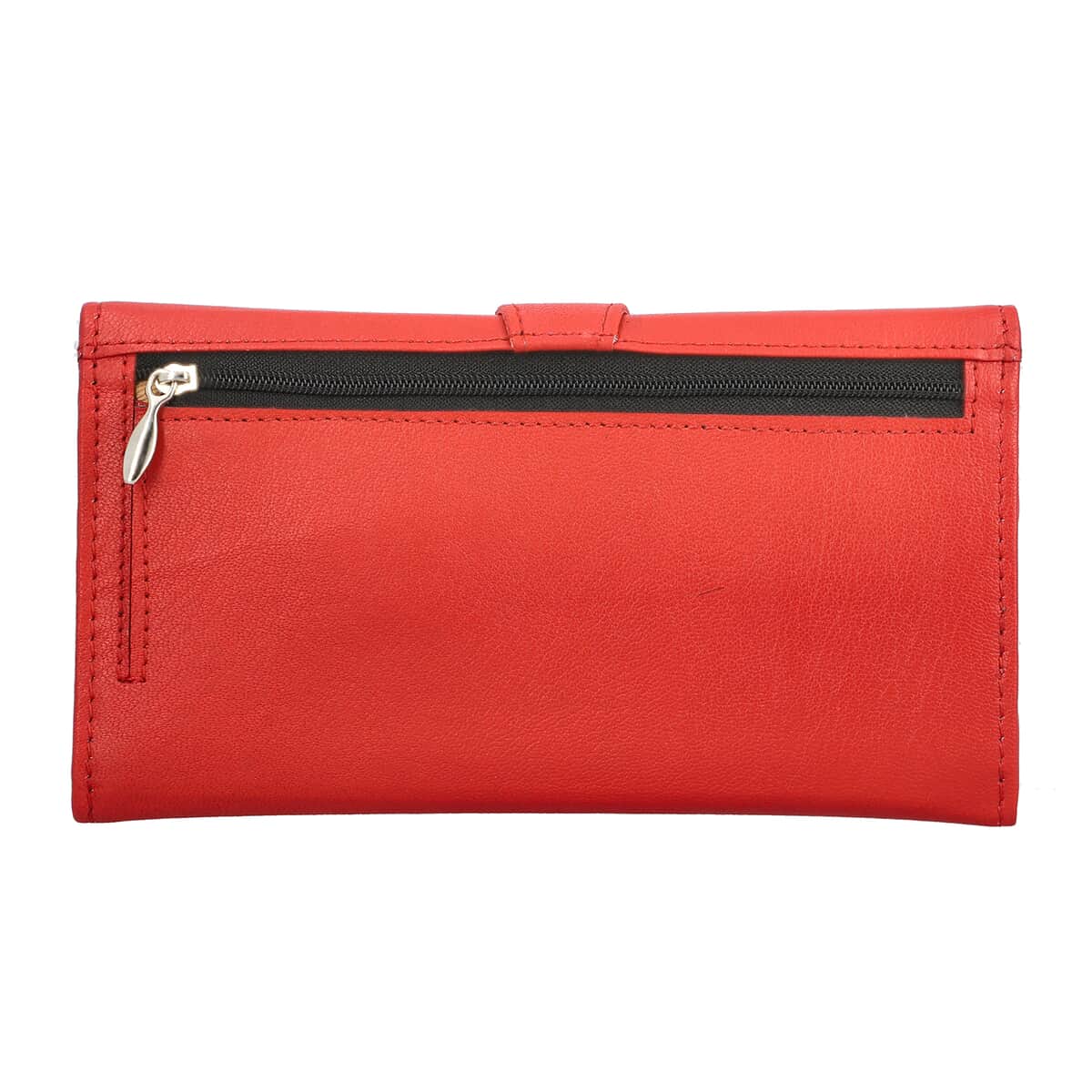 Passage Red Genuine Leather RFID Tri-Fold Wallet image number 4