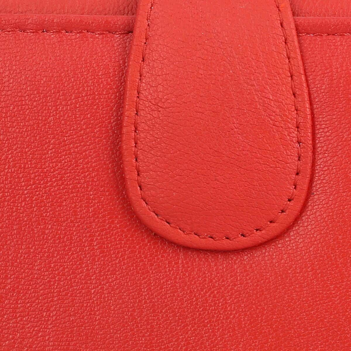 Passage Red Genuine Leather RFID Tri-Fold Wallet image number 6