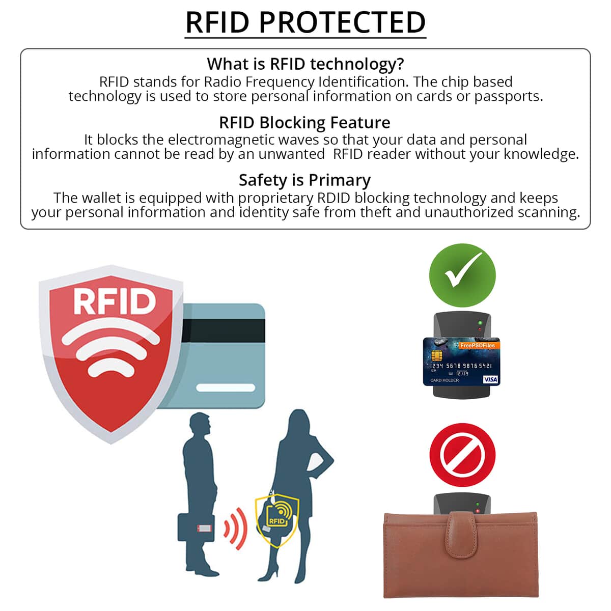 Passage Tan Genuine Leather RFID Tri-Fold Wallet image number 1