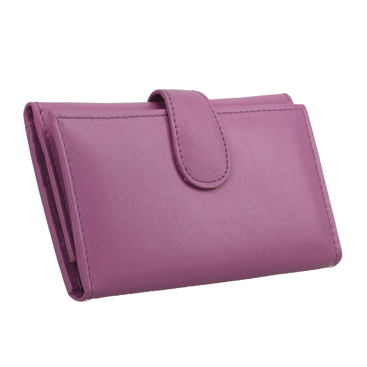 Passage Lilac Genuine Leather RFID Tri-Fold Wallet image number 3