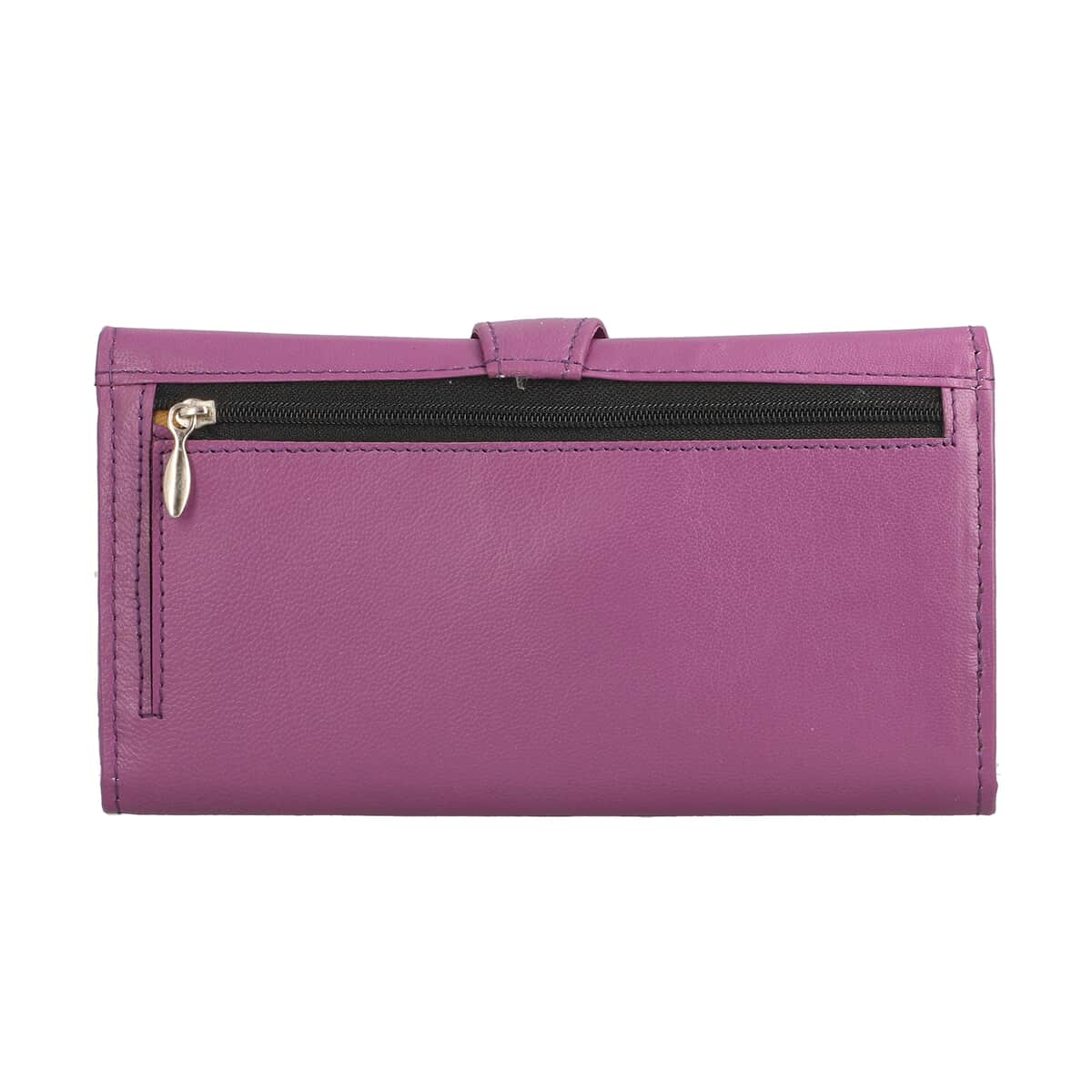 Passage Lilac Genuine Leather RFID Tri-Fold Wallet image number 4