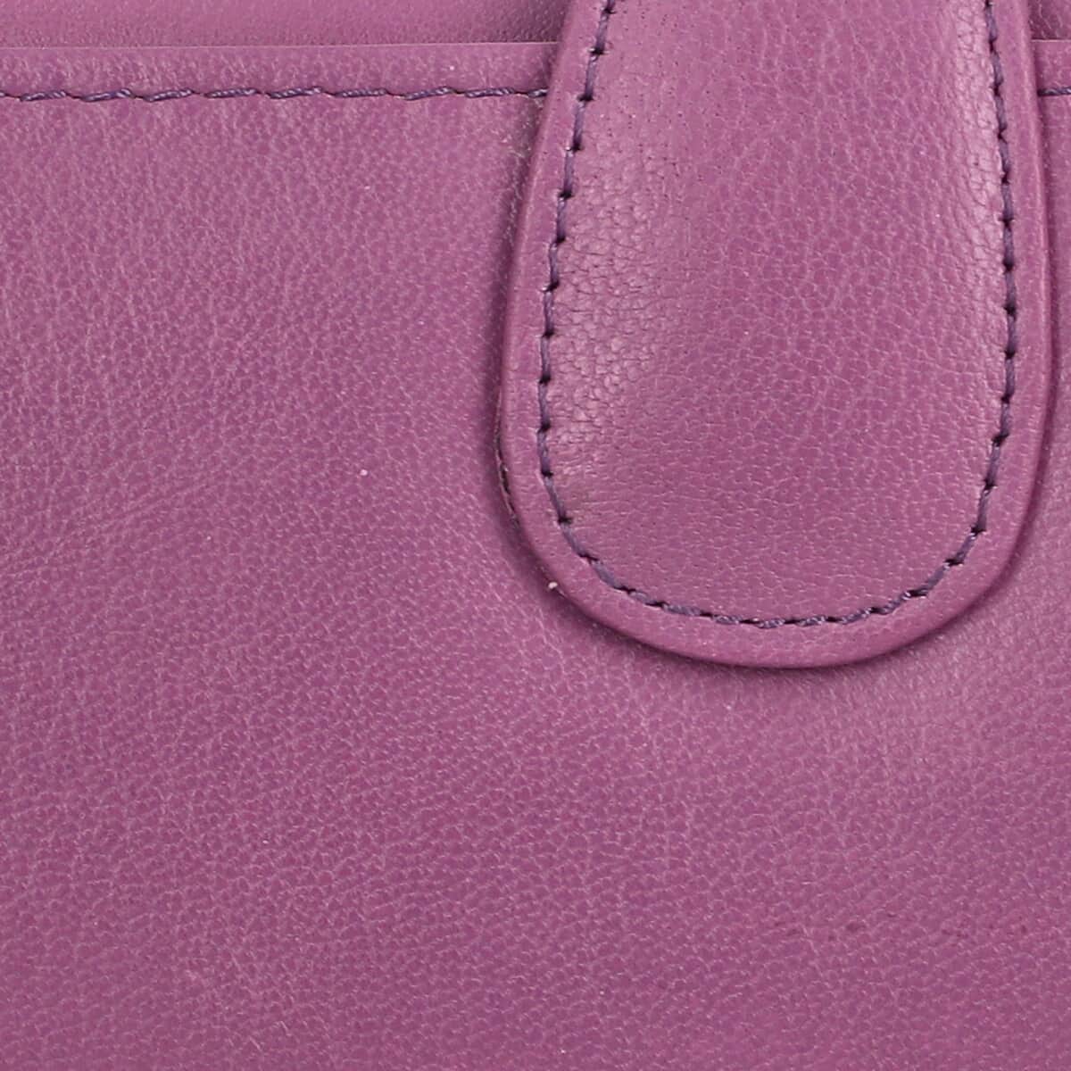 Passage Lilac Genuine Leather RFID Tri-Fold Wallet image number 6