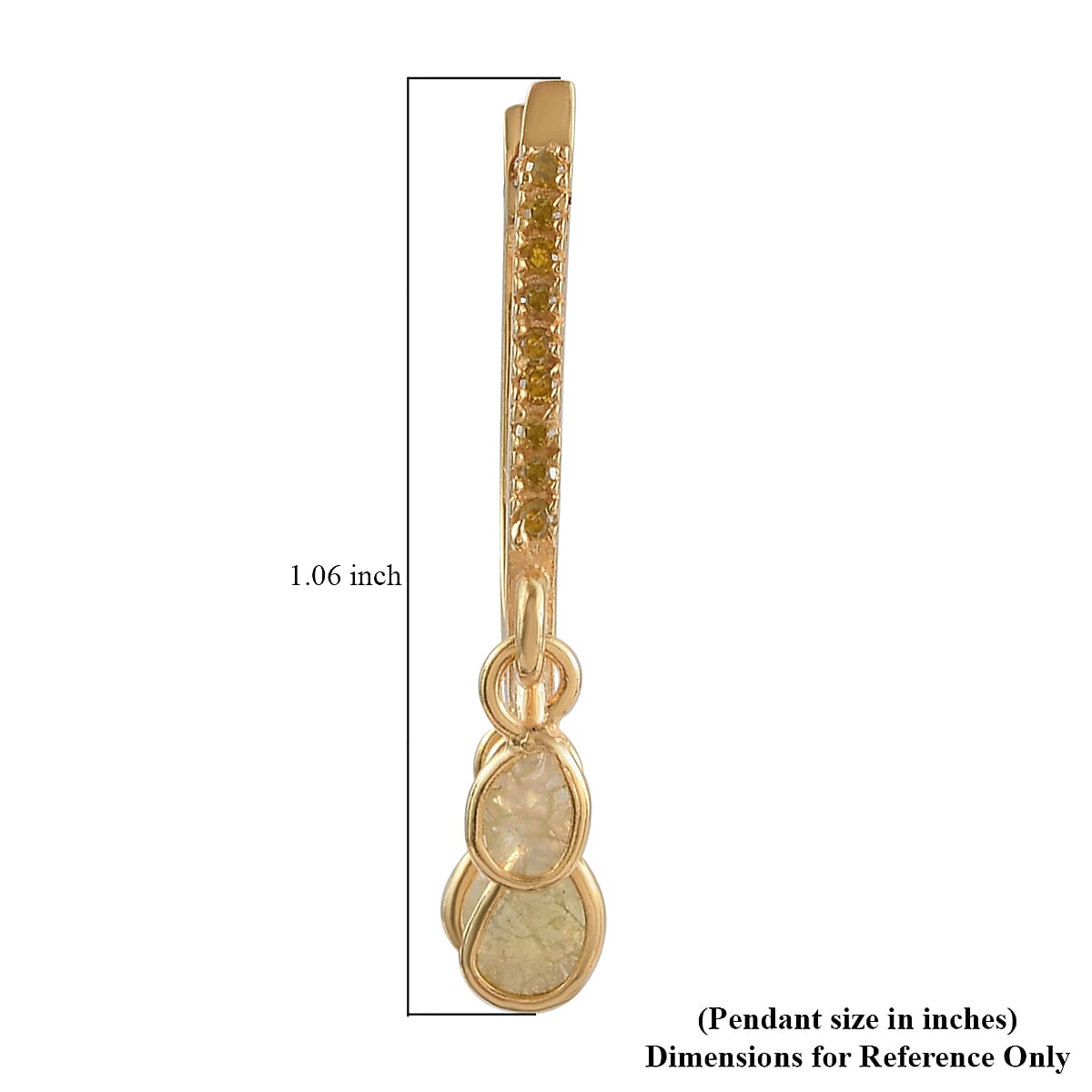 Artisan Crafted Yellow Polki Diamond Earrings in 14K Yellow Gold Over Sterling Silver 1.00 ctw image number 4