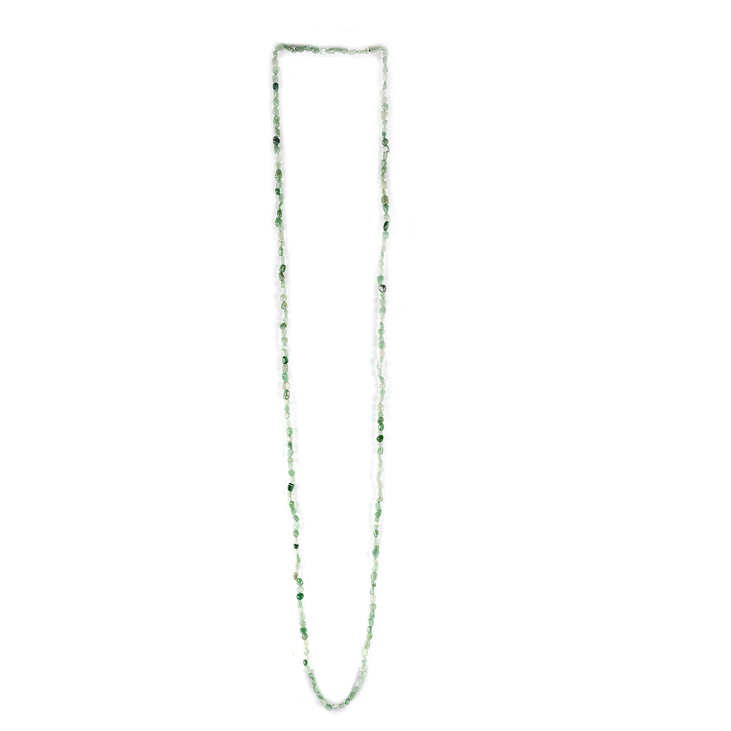 Green Aventurine Nugget Endless Necklace 60 Inches 721.00 ctw