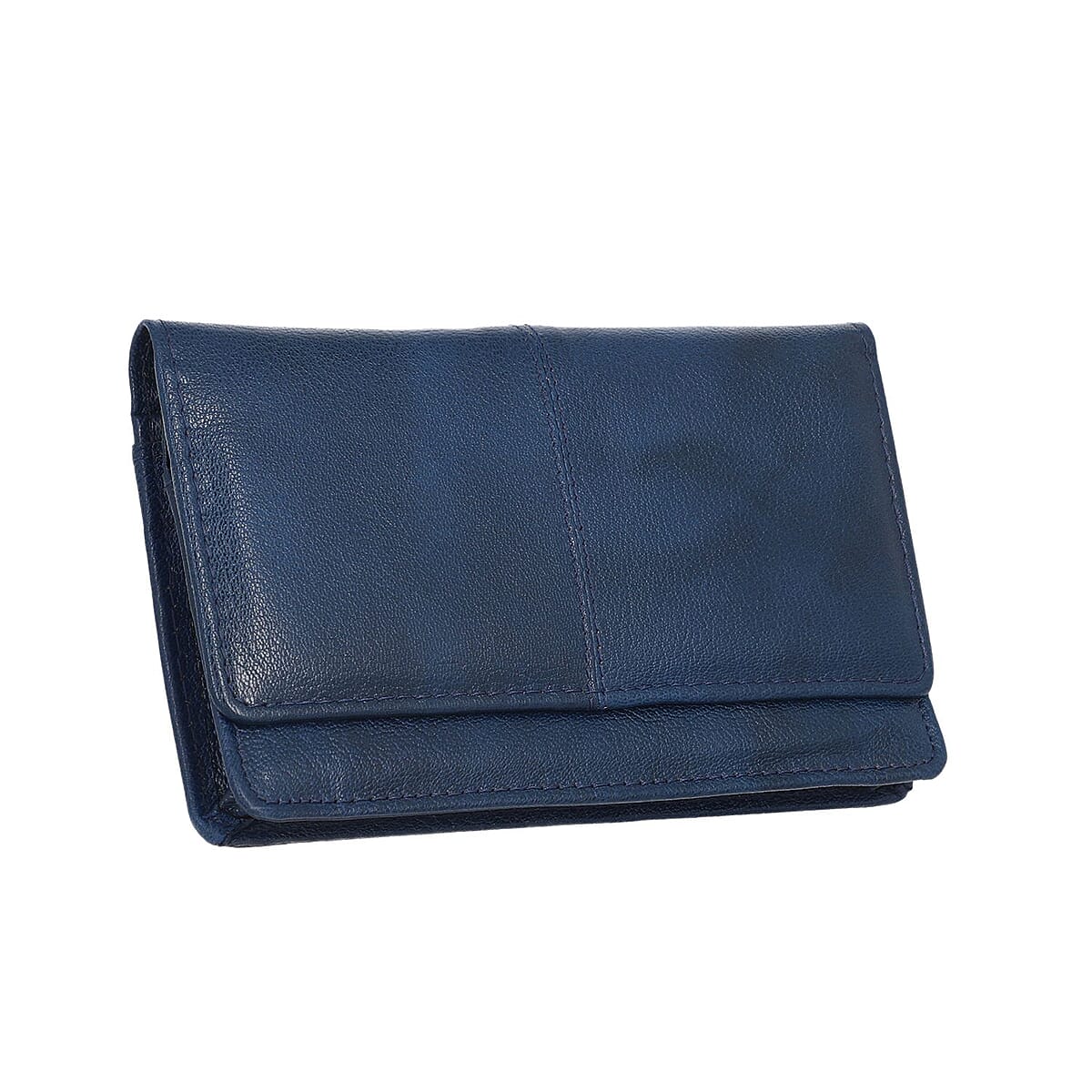 Black Croco Embossed Genuine Leather RFID Bi-fold Wallet (7.5x4.25") with Detachable Shoulder Strap image number 3