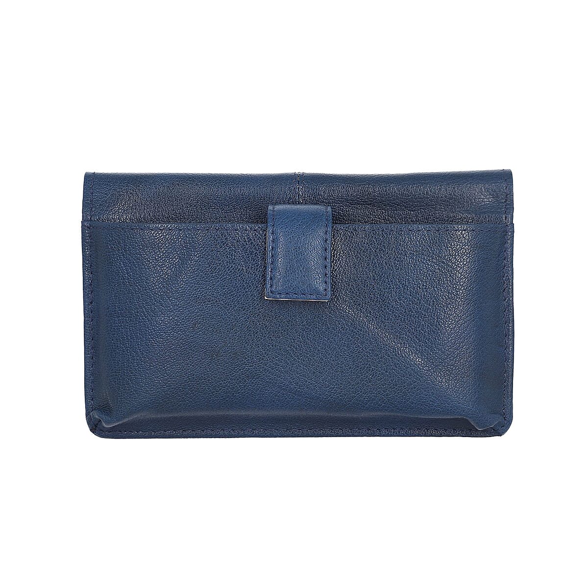 Black Croco Embossed Genuine Leather RFID Bi-fold Wallet (7.5x4.25") with Detachable Shoulder Strap image number 4