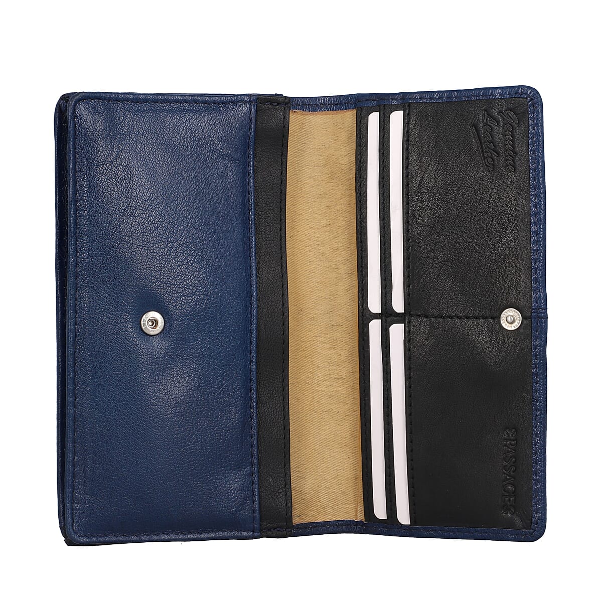 Black Croco Embossed Genuine Leather RFID Bi-fold Wallet (7.5x4.25") with Detachable Shoulder Strap image number 5