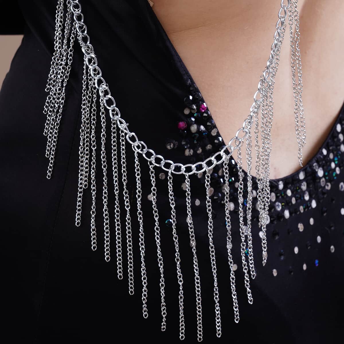 Chains Multi Layer Sparkling Necklace Claw Chain Rhinestone