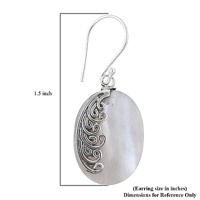 Mother Of Pearl Dangle Earrings in Sterling Silver
