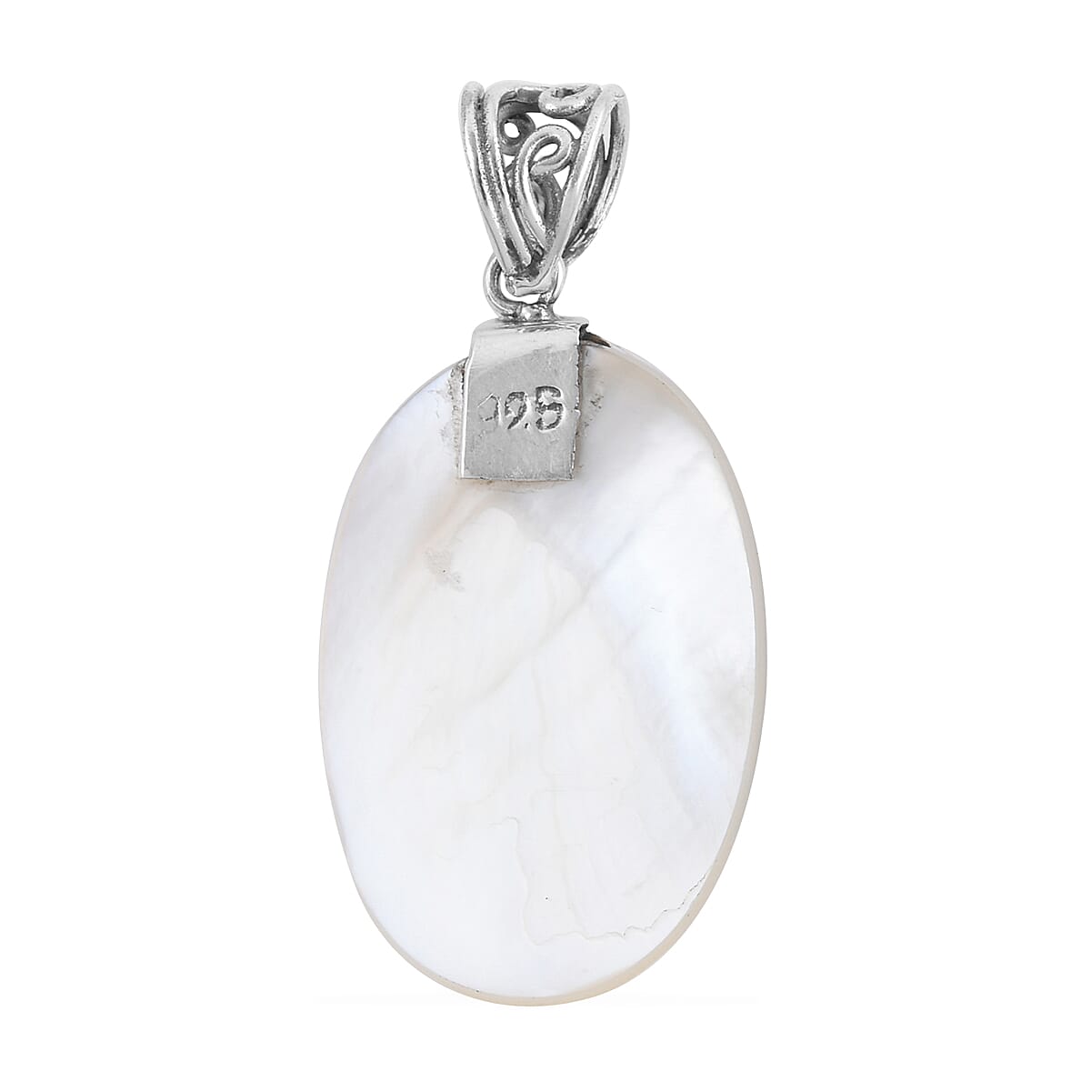 Mother Of Pearl Oval Pendant in Sterling Silver