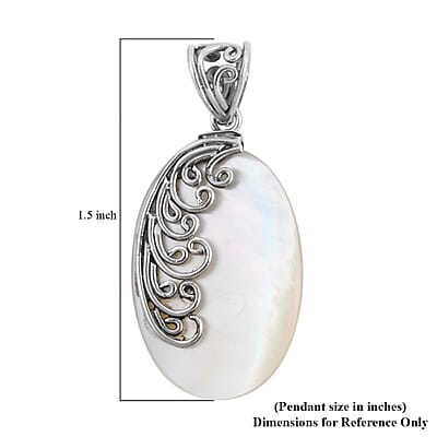 Mother Of Pearl Oval Pendant in Sterling Silver