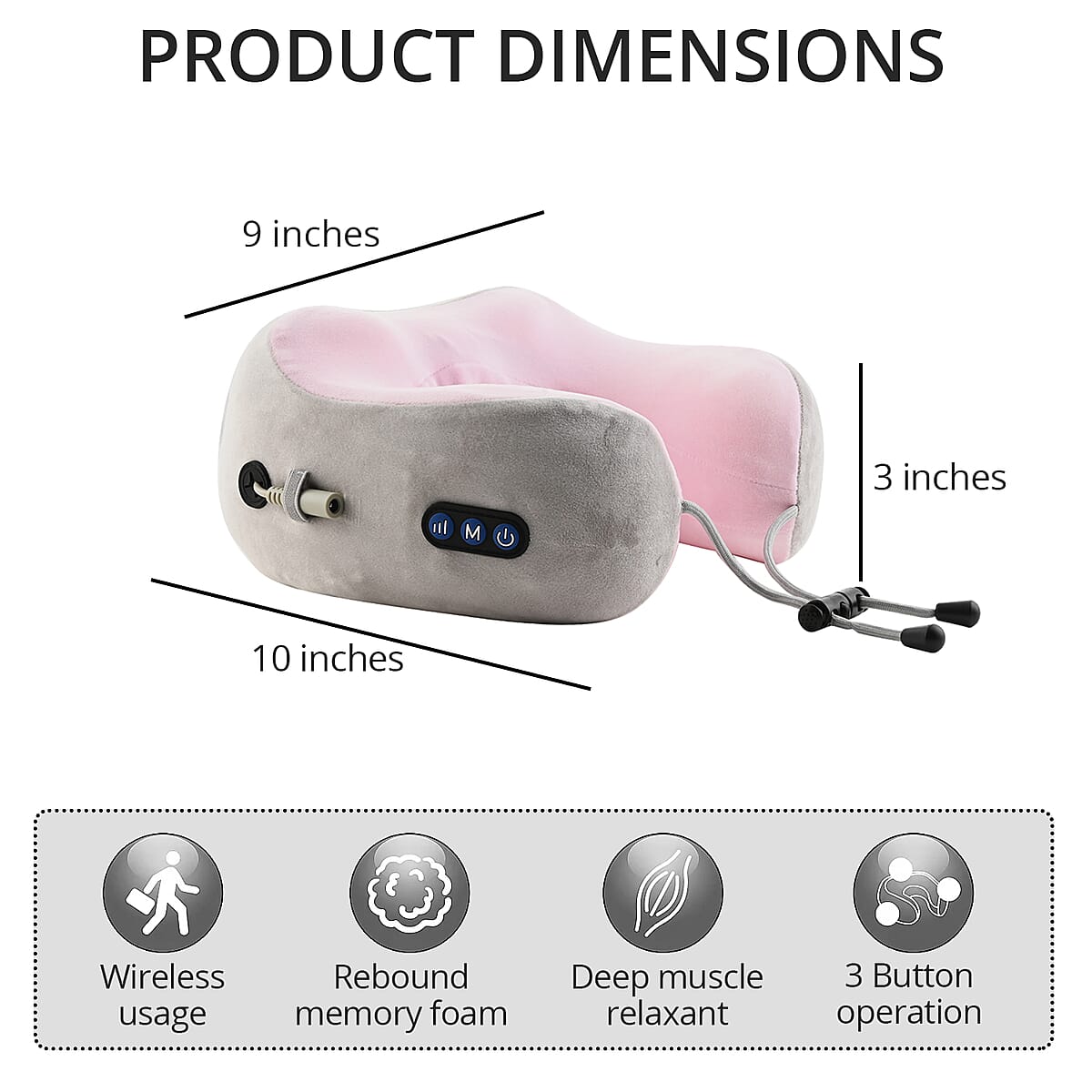 TRAKK Wireless Body Shiatsu Heated Rechargeable Massager for Shoulders, Back and Neck - Pink image number 2