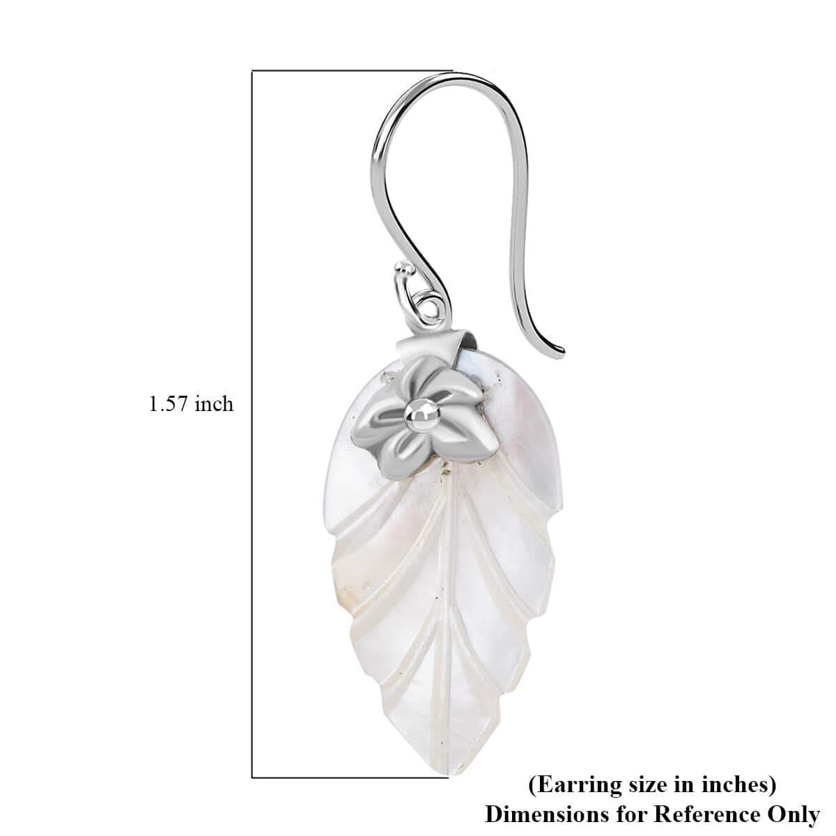 Mother Of Pearl Floral Drop Earrings in Sterling Silver image number 4