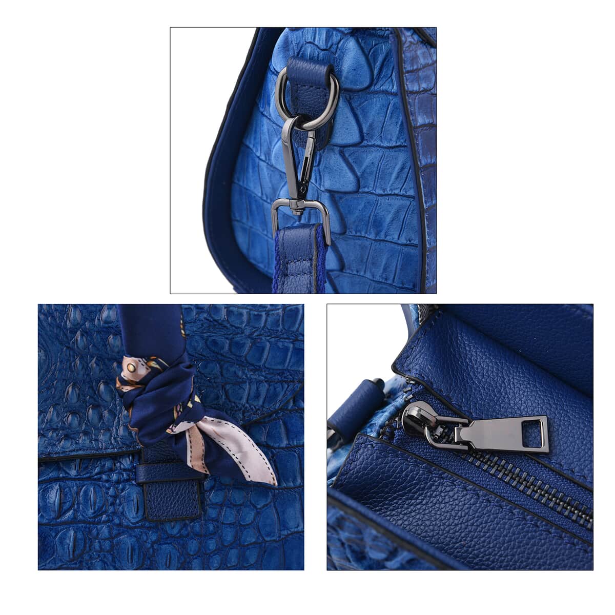 Product Features Special Features	Handcrafted Pattern	Crocodile Closure Type	Flap, Zipper Strap Type	Adjustable, Detachable Texture	Embossed Shape	Rectangular  Strap Size / Dimension (s) Han image number 4