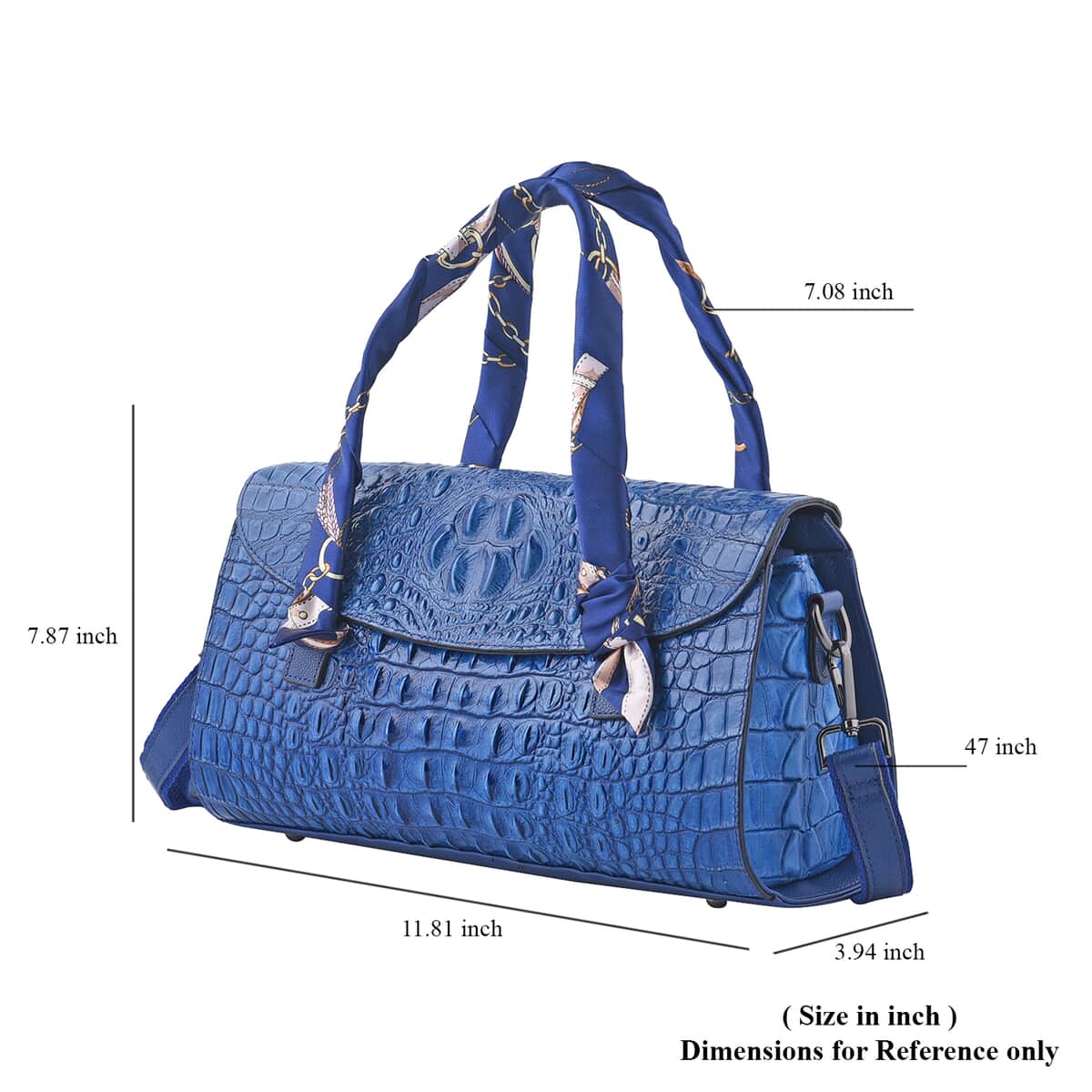 Product Features Special Features	Handcrafted Pattern	Crocodile Closure Type	Flap, Zipper Strap Type	Adjustable, Detachable Texture	Embossed Shape	Rectangular  Strap Size / Dimension (s) Han image number 6