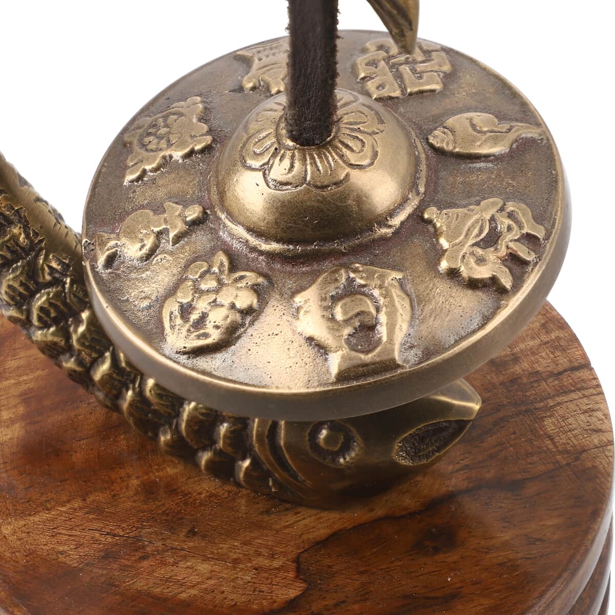 Handcrafted Lucky Fish Ritual Tingsha Chime in Gold Finish (4.50"x3.75"x7") image number 4