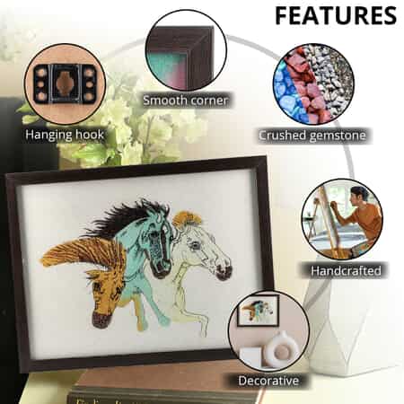 Handcrafted Gemstone Horse Wall Painting (0.88 lbs) image number 2