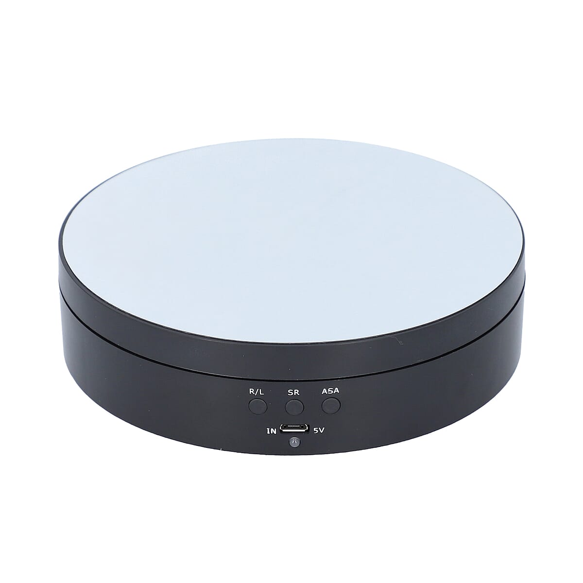 Black Rotating Display Stand with Crystal Glass (3xAAA Batteries Not Included) image number 0