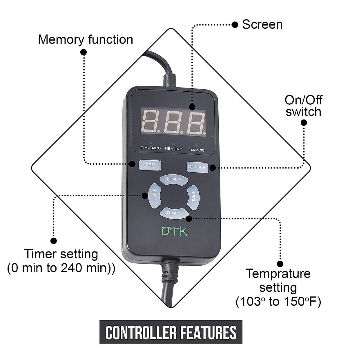 Buy UTK Far Infrared Natural Shungite Stone Waist Wrap Heating Pad For