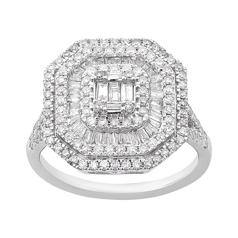 Diamond HI I1-I2 1.00 ctw Ring in 10K White Gold (Size 10.0) 4.70 Grams