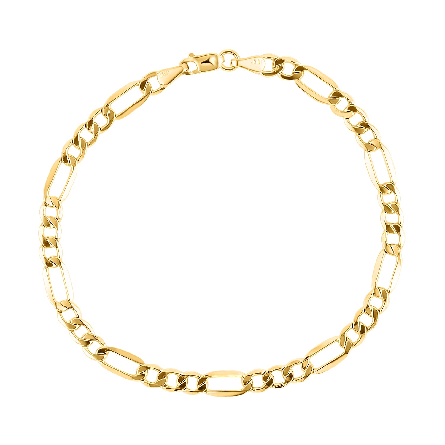 Maestro Gold Collection Italian 10K Yellow Gold Figaro Bracelet (7.50 In) 1.85 Grams
