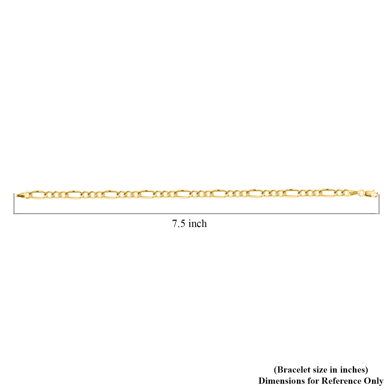 Maestro Gold Collection Italian 10K Yellow Gold Figaro Bracelet (7.50 In) 1.85 Grams