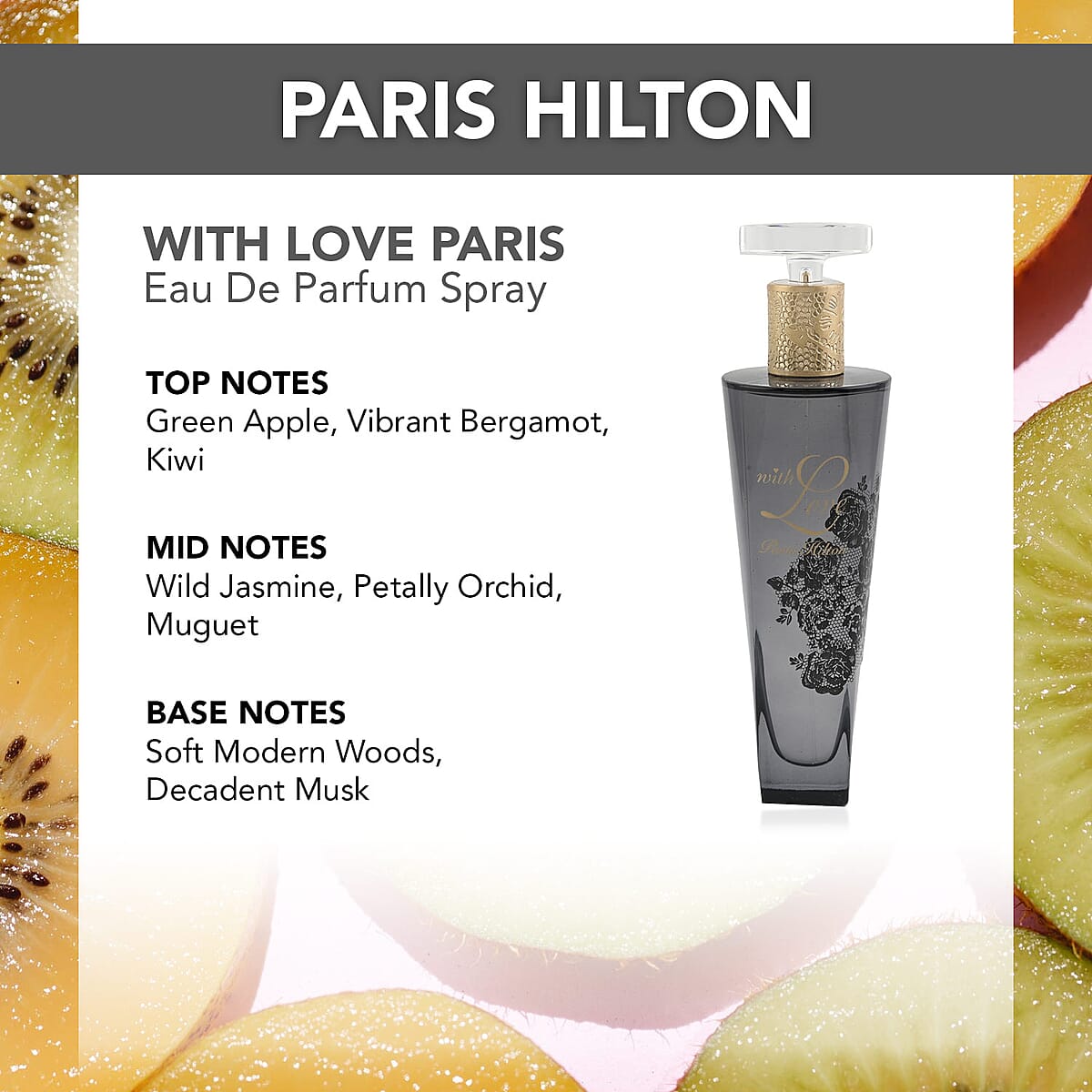 PARIS HILTON WITH LOVE PARIS Eau De Parfum Spray 3.4 oz, Sweet Jasmine Musky Scent image number 3