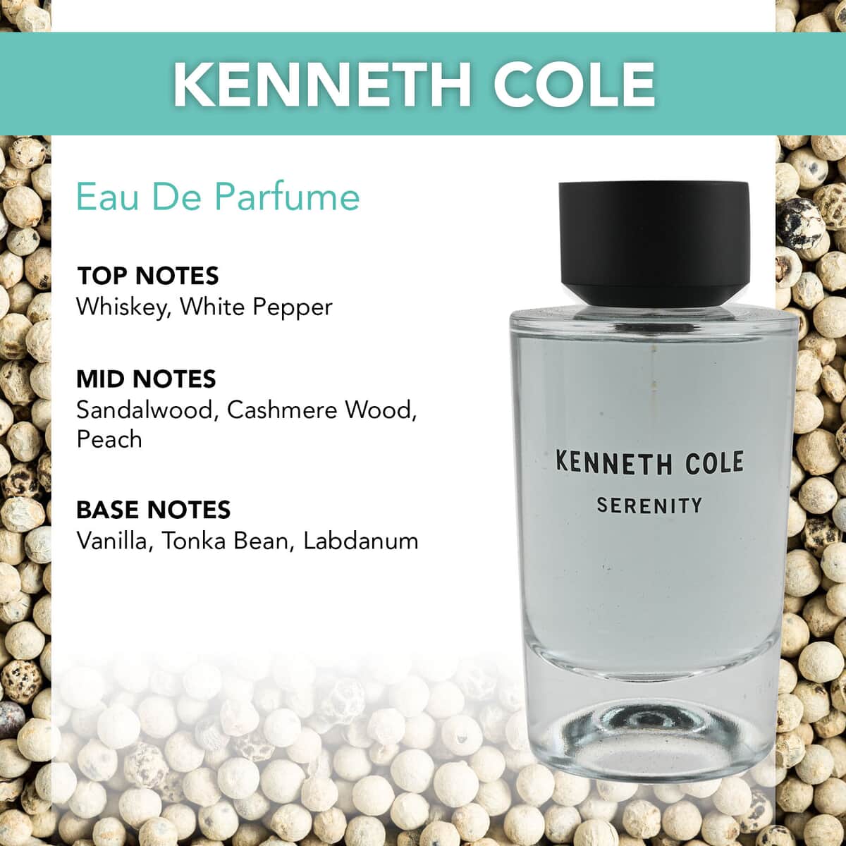 Kenneth Cole Serenity Eau De Toilette 3.4oz, Calming Woody Vanilla Scent image number 3