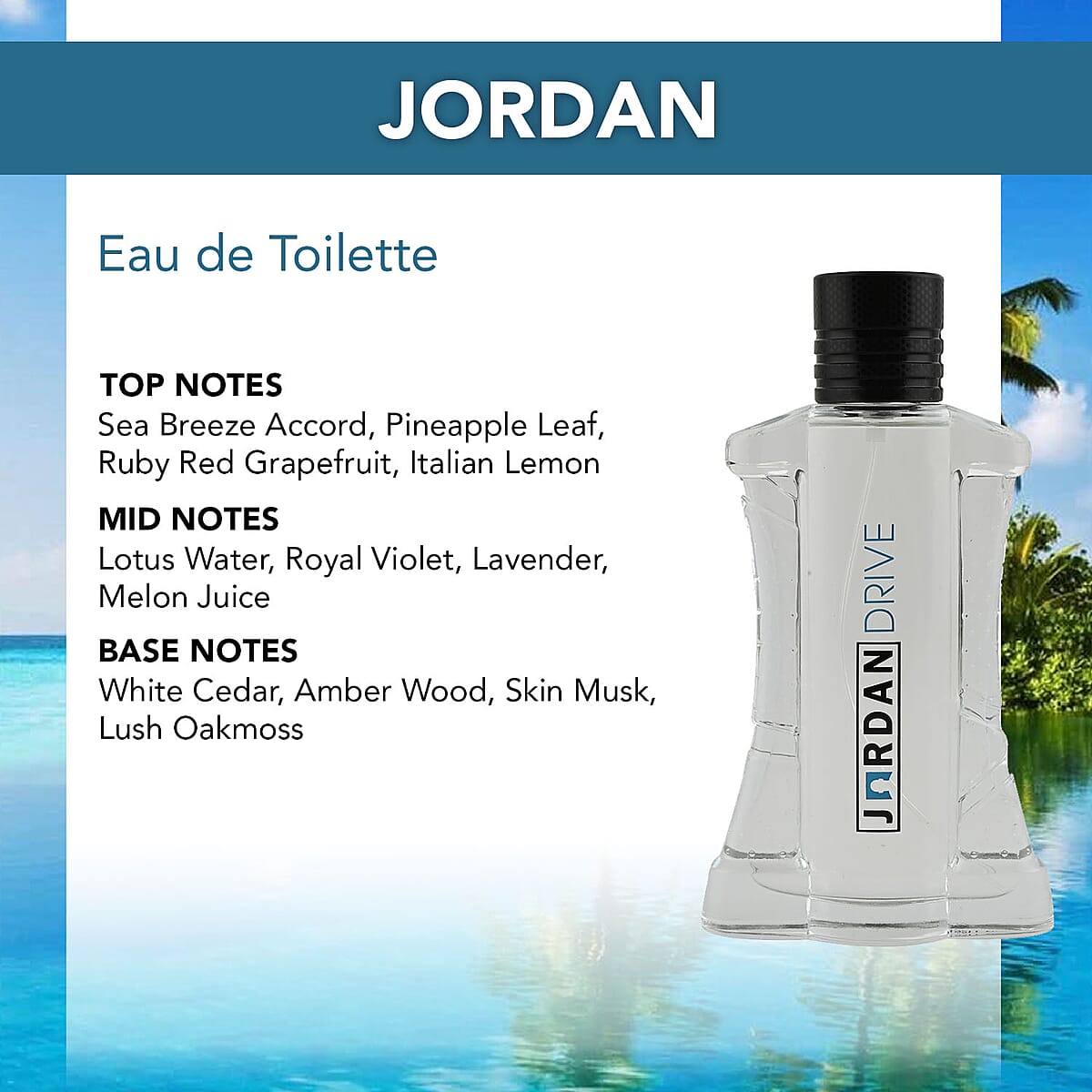 Jordan Drive Eau De Toilette 3.4oz, Fresh Citrus and Ocean Breeze, Woody Scent image number 3