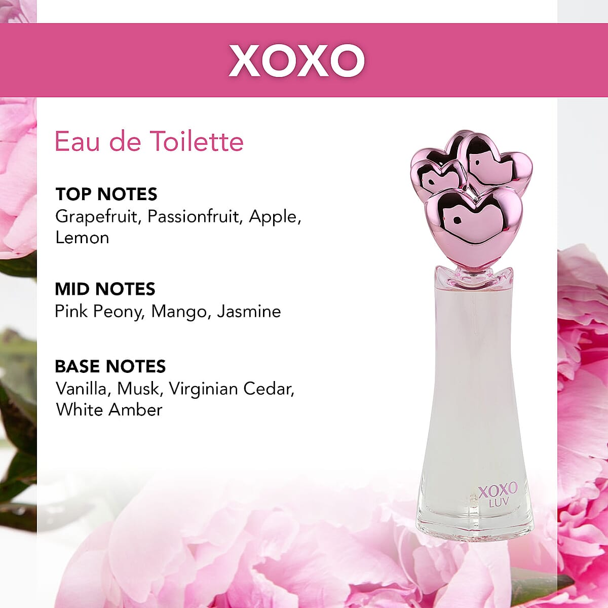 XOXO LUV Eau De Parfume 3.4oz, Romantic Floral and Vanilla Musky Scent image number 3