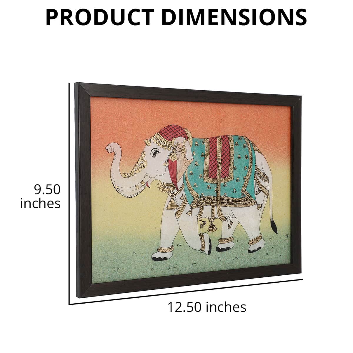 Handcrafted Gemstone Elephant Wall Painting (0.88 lbs) image number 3
