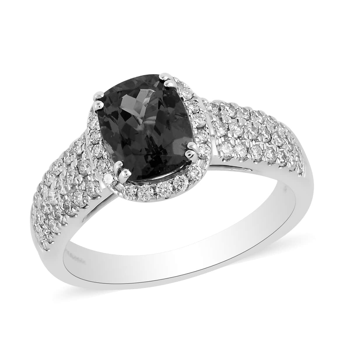 Rhapsody 950 Platinum AAAA Tanzanite and E-F VS Diamond Ring (Size 7.0) 7.75 Grams 2.10 ctw image number 0