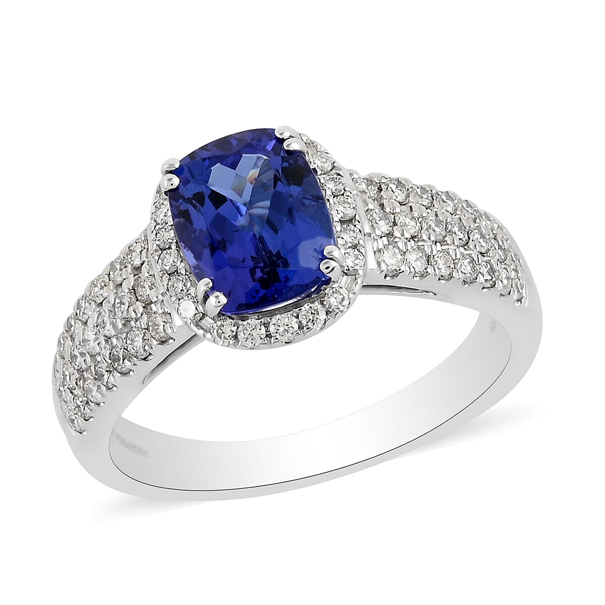 RHAPSODY 950 Platinum AAAA Tanzanite and E-F VS Diamond Ring (Size 9.0) 7.75 Grams 2.10 ctw image number 0
